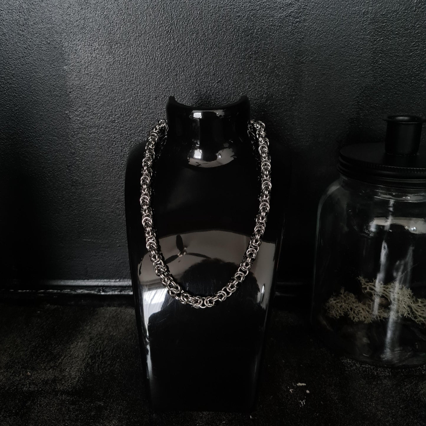 Handmade Stainless Steel Byzantine Chainmail Necklace: Gothic Unisex Jewelry