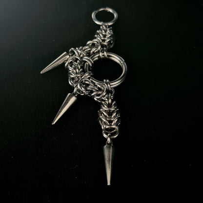 Handmade Spiked Unisex Gothic Earrings - Alternative Dark Punk Industrial Stainless Steel Chainmail Jewelry