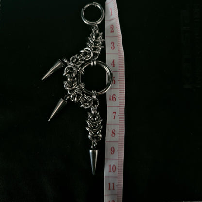 Handmade Spiked Unisex Gothic Earrings - Alternative Dark Punk Industrial Stainless Steel Chainmail Jewelry