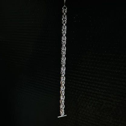 Handmade Stainless Steel Byzantine Chainmail Bracelet: Gothic Unisex Jewelry