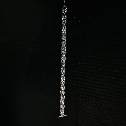 Handmade Stainless Steel Byzantine Chainmail Bracelet: Gothic Unisex Jewelry