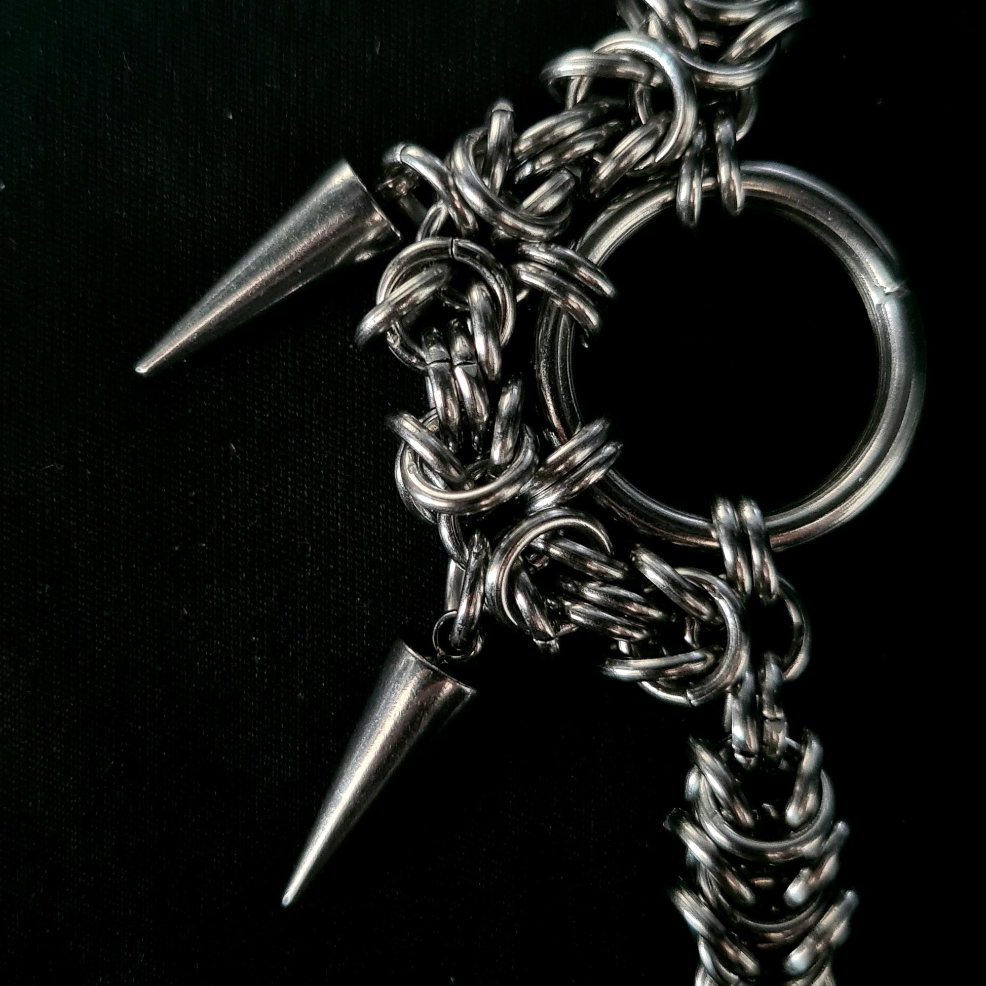 Handmade Spiked Unisex Gothic Earrings - Alternative Dark Punk Industrial Stainless Steel Chainmail Jewelry