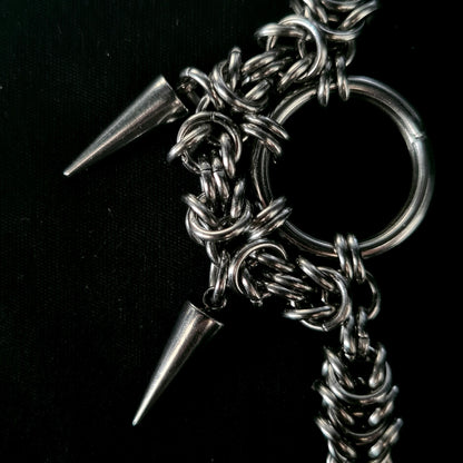 Handmade Spiked Unisex Gothic Earrings - Alternative Dark Punk Industrial Stainless Steel Chainmail Jewelry