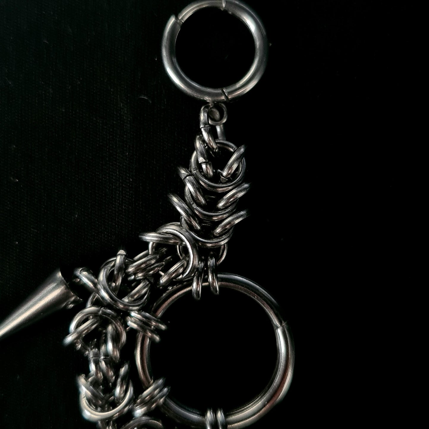 Handmade Spiked Unisex Gothic Earrings - Alternative Dark Punk Industrial Stainless Steel Chainmail Jewelry