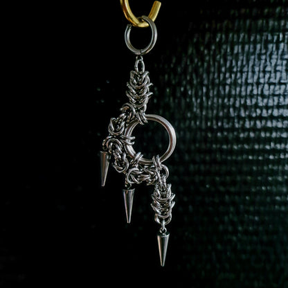 Handmade Spiked Unisex Gothic Earrings - Alternative Dark Punk Industrial Stainless Steel Chainmail Jewelry