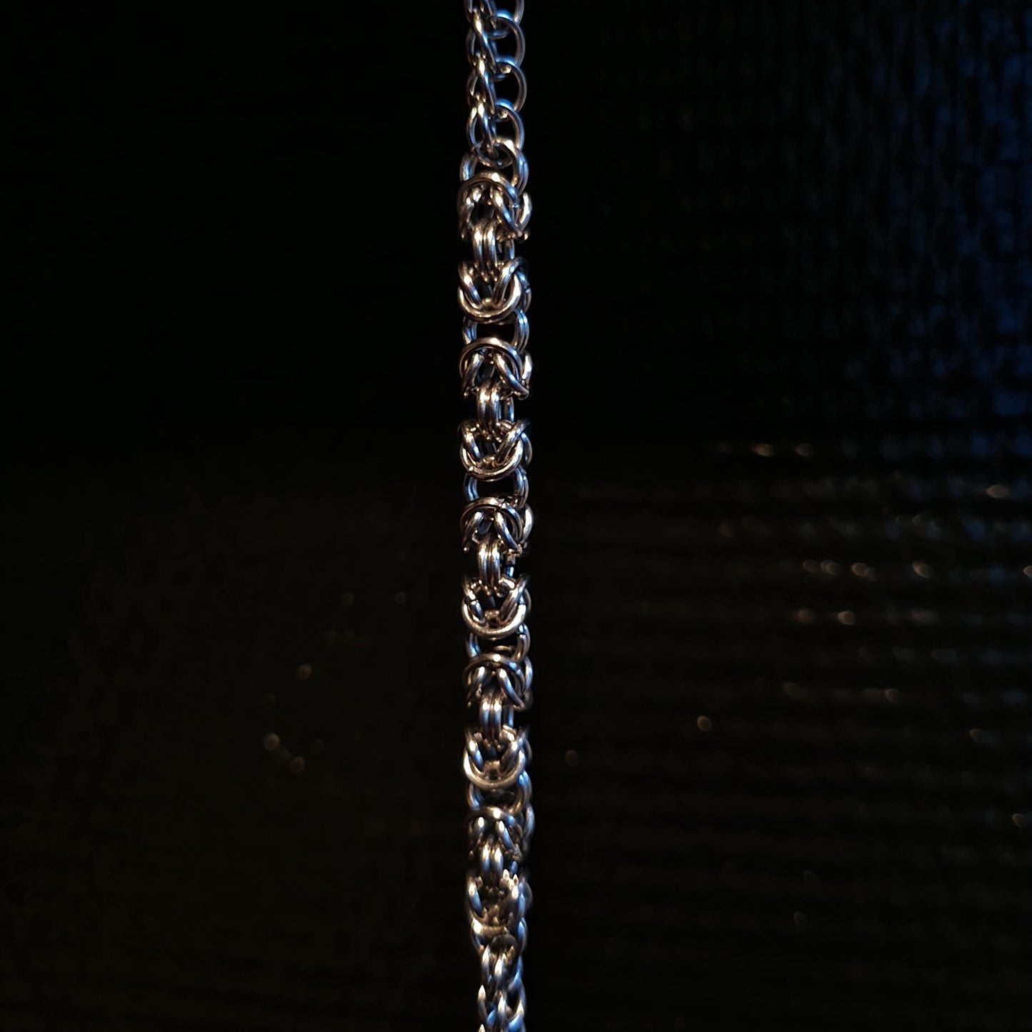 Handmade Chainmail Necklace - Stainless Steel Byzantine + Half Persian Weave Statement Jewelry - Unisex Artisan Gift