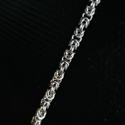 Handmade Stainless Steel Byzantine Chainmail Bracelet: Gothic Unisex Jewelry