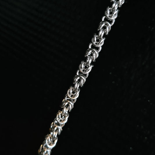 Handmade Stainless Steel Byzantine Chainmail Bracelet: Gothic Unisex Jewelry
