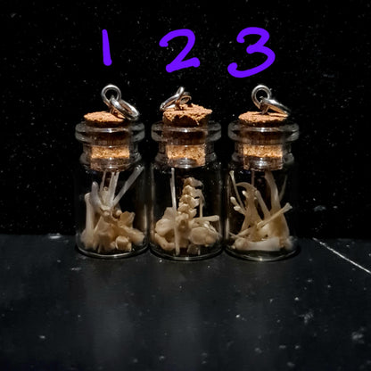 Real Bone Vial Pendant: Handmade Chainmail Necklace, Gothic Pagan Jewelry