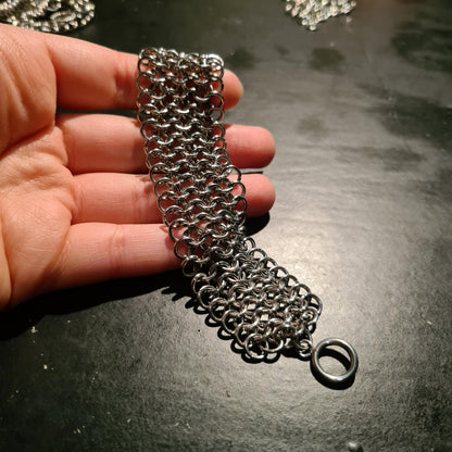Handmade Stainless Steel European 4-1 Chainmail Bracelet: Gothic Unisex Jewelry