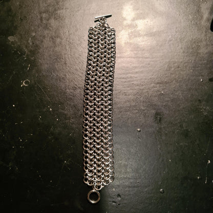 Handmade Stainless Steel European 4-1 Chainmail Bracelet: Gothic Unisex Jewelry