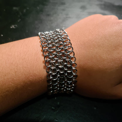 Handmade Stainless Steel European 4-1 Chainmail Bracelet: Gothic Unisex Jewelry