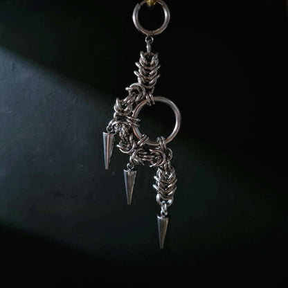 Soulbound Chains Handmade Spiked Unisex Gothic Earrings - Alternative Dark Punk Industrial Stainless Steel Chainmail Jewelry